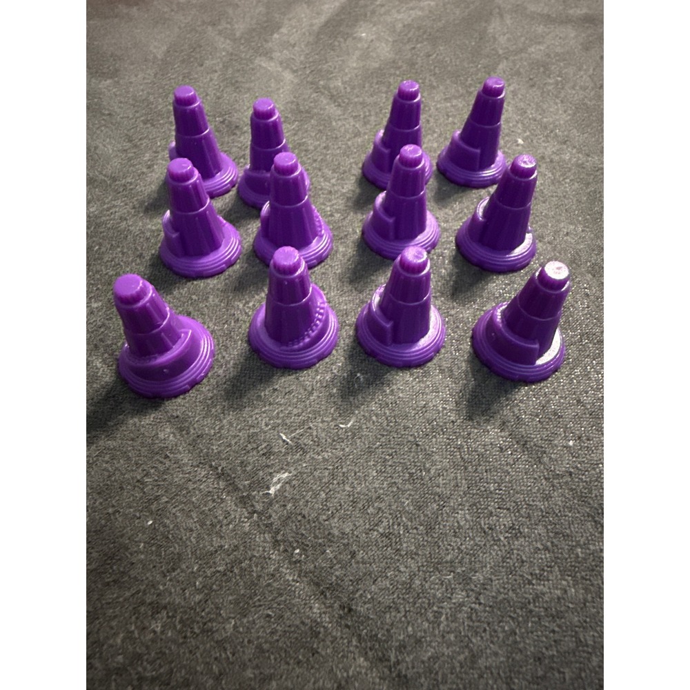 12 Purple Plastic Board Game Tokens Replacement Pieces Conical Game Markers - Picture 2 of 2